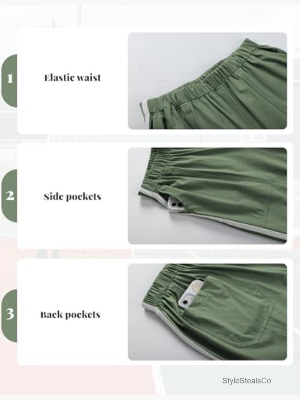 Women's Cargo Pants High Waisted Twist Leg Baggy Hiking Trousers - Picture 5 of 7